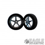 3/4 x .250 Gunmetal Pro Star Drag Front Wheels with Foam Tires