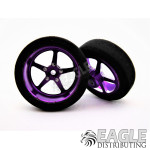 3/4 x .250 Purple Pro Star Drag Front Wheels with Foam Tires