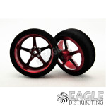 3/4 x .250 Red Pro Star Drag Front Wheels with Foam Tires