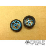 3/4 x .250 Blue Magnum Drag Front Wheels with Foam Tires