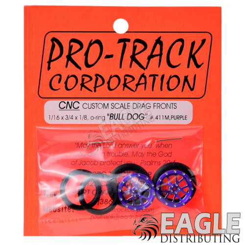 Pro Track Classic Series CNC Drag Front Wheels 3/4 O-Ring Purple 