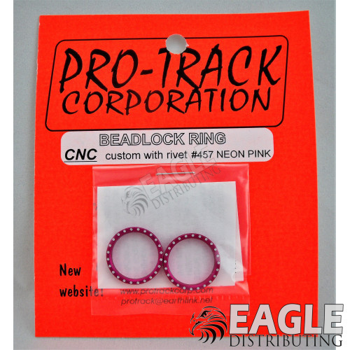 Pro Track Red Beadlock Ring CNC custom with rivets for 1/24 Slot Car Tires 