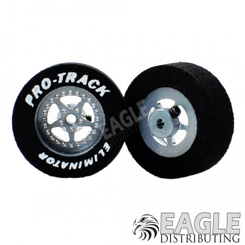3/32 x 1 1/16 x .300 Gunmetal Star Drag Rear Wheels with Nat. Rubber Tires-PRON401BGM
