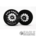 3/32 x 1 1/16 x .300 Black Turbine Drag Rear Wheels with Nat. Rubber Tires