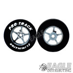 3/32 x 1 1/16 x .300 Gunmetal Pro Star Drag Rear Wheels with Nat. Rubber Tires-PRON401IGM