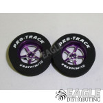 3/32 x 1 1/16 x .300 Purple Pro Star Drag Rear Wheels with Nat. Rubber Tires