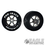 3/32 x 1 1/16 x .300 Black Roadster Drag Rear Wheels with Nat. Rubber Tires