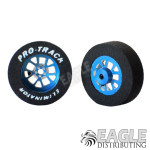 3/32 x 1 1/16 x .300 Blue Bulldog Drag Rear Wheels with Nat. Rubber Tires-PRON401MB