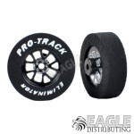 3/32 x 1 1/16 x .300 Black Bulldog Drag Rear Wheels with Nat. Rubber Tires