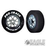 3/32 x 1 1/16 x .300 Gunmetal Bulldog Drag Rear Wheels with Nat. Rubber Tires