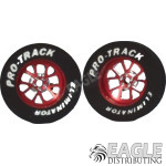 3/32 x 1 1/16 x .300 Red Bulldog Drag Rear Wheels with Nat. Rubber Tires