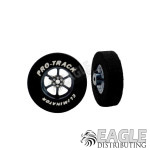 3/32 x 1 3/16 x .300 Gunmetal Roadster Drag Rear Wheels with Nat. Rubber Tires