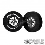 3/32 x 1 3/16 x .300 Black Bulldog Drag Rear Wheels with Nat. Rubber Tires