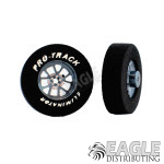 3/32 x 1 3/16 x .300 Gunmetal Bulldog Drag Rear Wheels with Nat. Rubber Tires-PRON402MGM