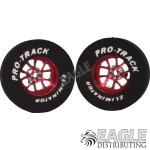 3/32 x 1 3/16 x .300 Red Bulldog Drag Rear Wheels with Nat. Rubber Tires