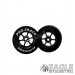 3/32 x 1 1/16 x .435 Black Roadster Drag Rear Wheels with Nat. Rubber Tires-PRON404LBL