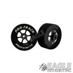 3/32 x 1 1/16 x .435 Black Roadster Drag Rear Wheels with Nat. Rubber Tires-PRON404LBL