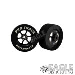 3/32 x 1 1/16 x .435 Black Roadster Drag Rear Wheels with Nat. Rubber Tires