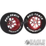 3/32 x 1 1/16 x .435 Red Bulldog Drag Rear Wheels with Nat. Rubber Tires