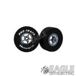 3/32 x 1 3/16 x .435 Gunmetal Star Drag Rear Wheels with Nat. Rubber Tires-PRON405BGM