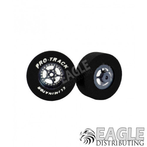 3/32 x 1 3/16 x .435 Gunmetal Star Drag Rear Wheels with Nat. Rubber Tires-PRON405BGM