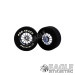 3/32 x 1 3/16 x .435 Gunmetal Turbine Drag Rear Wheels with Nat. Rubber Tires-PRON405EGM