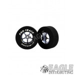 3/32 x 1 3/16 x .435 Gunmetal Pro Star Drag Rear Wheels with Nat. Rubber Tires