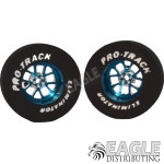 3/32 x 1 3/16 x .435 Blue Bulldog Drag Rear Wheels with Nat. Rubber Tires