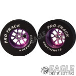 3/32 x 1 3/16 x .435 Purple Bulldog Drag Rear Wheels with Nat. Rubber Tires