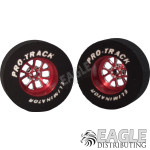 3/32 x 1 3/16 x .435 Red Bulldog Drag Rear Wheels with Nat. Rubber Tires