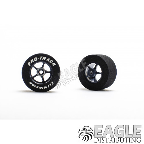 3/32 x 1 1/16 x .500 Gunmetal Pro Star Drag Rear Wheels with Nat. Rubber Tires-PRON407IGM