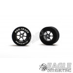 3/32 x 1 1/16 x .500 Gunmetal Roadster Drag Rear Wheels with Nat. Rubber Tires