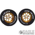 3/32 x 1 1/16 x .500 Gold Bulldog Drag Rear Wheels with Nat. Rubber Tires