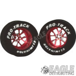 3/32 x 1 1/16 x .500 Red Bulldog Drag Rear Wheels with Nat. Rubber Tires