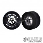 3/32 x 1 3/16 x .500 Black Bulldog Drag Rear Wheels with Nat. Rubber Tires
