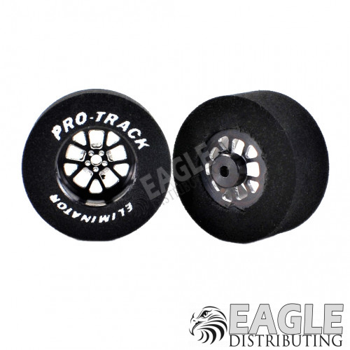 3/32 x 1 3/16 x .500 Black Bulldog Drag Rear Wheels with Nat. Rubber Tires-PRON408MBL