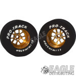 3/32 x 1 3/16 x .500 Gold Bulldog Drag Rear Wheels with Nat. Rubber Tires-PRON408MG