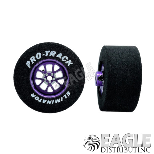 3/32 x 1 3/16 x .500 Purple Bulldog Drag Rear Wheels with Nat. Rubber Tires-PRON408MP