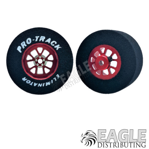 3/32 x 1 3/16 x .500 Red Bulldog Drag Rear Wheels with Nat. Rubber Tires-PRON408MR