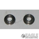 1/8 x 1/4 Axle Ball Bearings, Flanged & Double Shielded