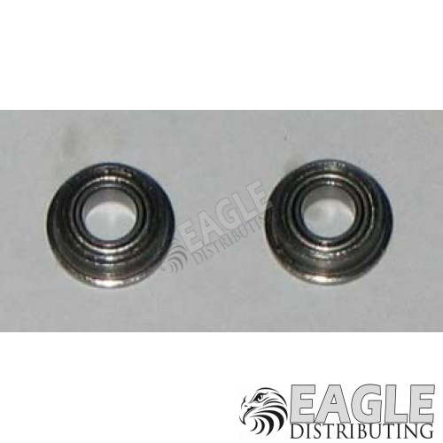 1/8 x 1/4 Axle Ball Bearings, Flanged & Double Shielded