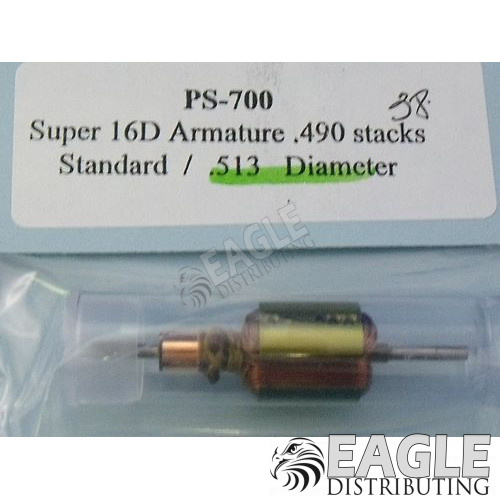 S16D Armature, M2 Blank, .513 Dia, 38°-PS70038M513