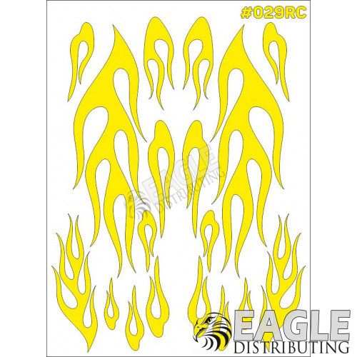 RC paint mask - Flame 7.9 x 10.6 with transfer tape-TAY029RC