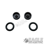 3/8 Solid Black Wheelie Wheels 6pr-WRPW26